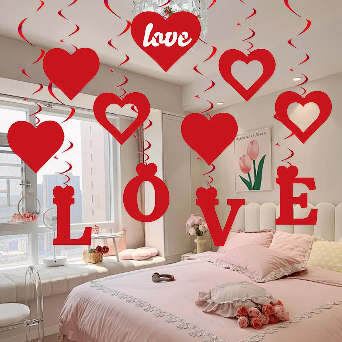 Love Heart Spiral Garland