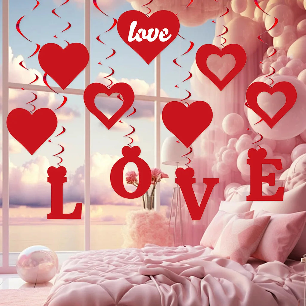 Love Heart Spiral Garland